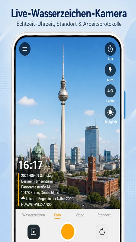 StampCam-Ansicht: Foto mit Zeit-, Adress- und GPS-Wasserzeichen (android 1)