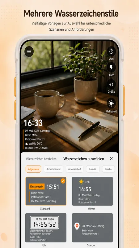 StampCam-Ansicht: Foto mit Zeit-, Adress- und GPS-Wasserzeichen (android 3)