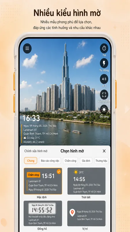 Màn hình StampCam: ảnh có hình mờ thời gian, địa chỉ và tọa độ GPS (android 3)